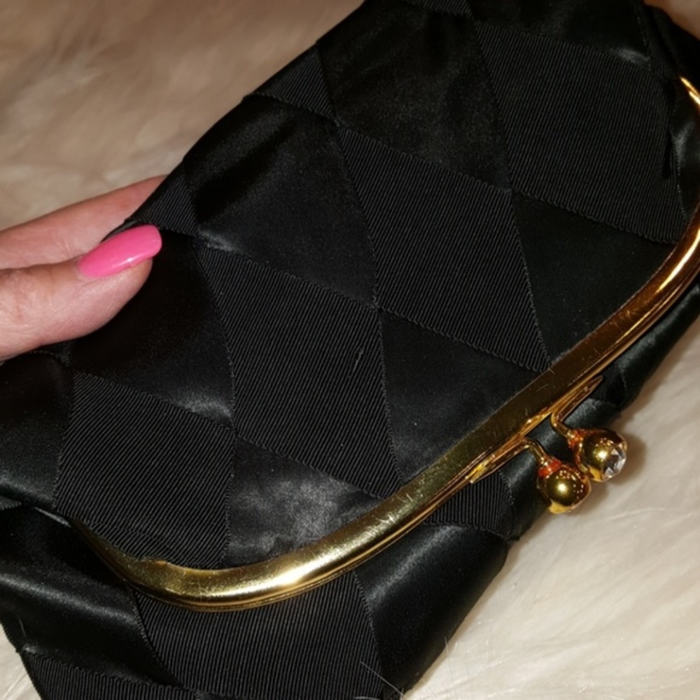 MARTHA KLEIN CREATION SATIN WEAVE CLUTCH VINTAGE